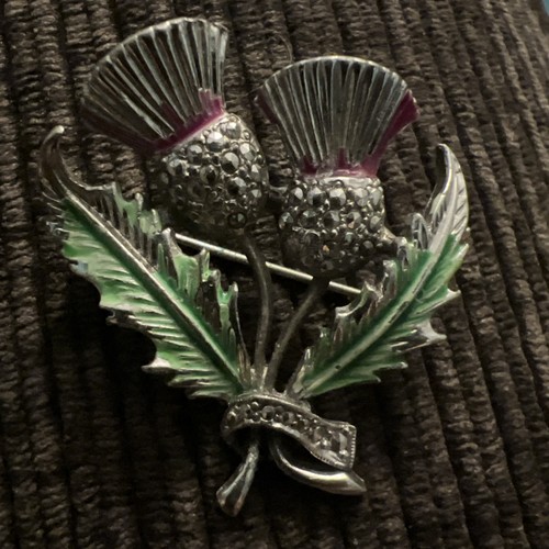 Vintage rhodium plated - , thistle