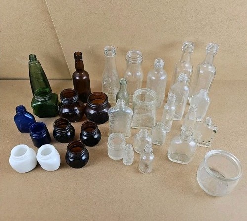 Vintage glass bottles job lot - vintage,