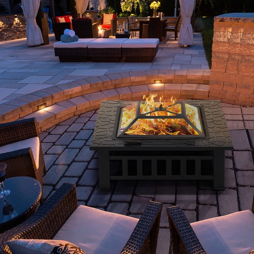 Outdoor square fire pit metal - fire,