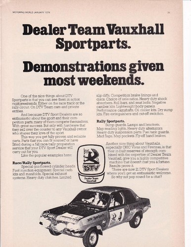 1974 dtv dealer team - team, vauxhall