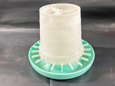 VINTAGE POULTRY FEEDER GREEN AUTOMATIC FEEDER FOR CHICKENS FEEDING TROUGH