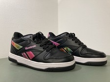 Heelys x Reebok Classic Skate Trainers Size UK 1  EUR 33 Black/Holo Rainbow VGC 
