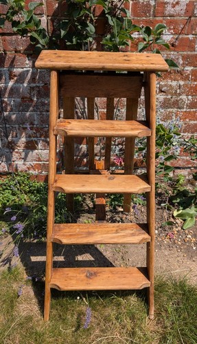 Vintage pine wooden step - vintage,