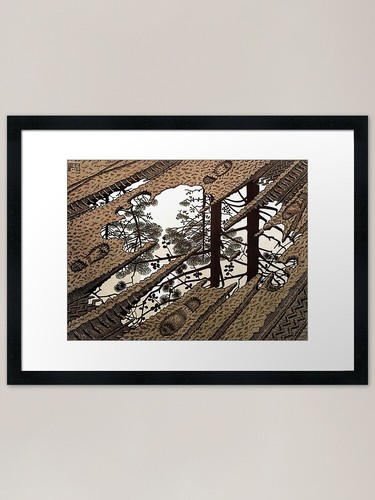 Escher puddle framed art - puddle,