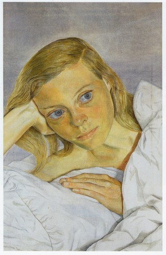 Girl bed lucian freud print - lucian,