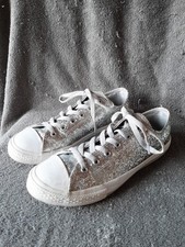 Converse CTAS Glitter Trainers UK 5 Silver Ladies Low