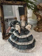 Dolls House Figure Artisan Lady In Blue Gown 1.12th