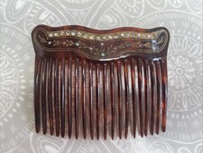 Antique Ornate Hair Comb/Clip, Faux Tortoiseshell with Decoration