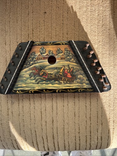 Vintage russian folk lap harp - vintage,