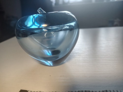 Vintage blue glass apple - glass,
