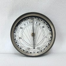 ANTIQUE POCKET SUNDIAL COMPASS Victorian Georgian Brass Pantochronometer c.1850