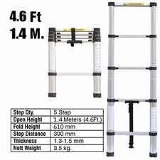 Heavy Duty Multi-Purpose Aluminium Telescopic Extendable Folding Ladder 1.4-3.8M