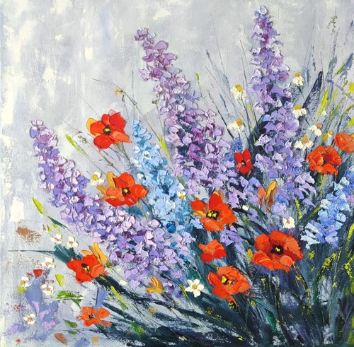 Flowers original oil painting - original,