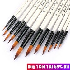 12Pcs Artist Paint Brushes Set Professional Brush Wooden Oil Acrylic Watercolour