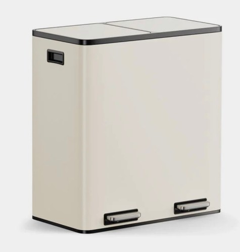 Matte cream double bin 60l - bin, 60l(2