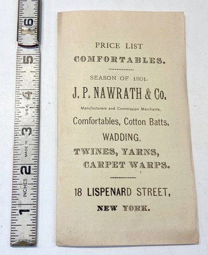 1901 price list - j.p., &