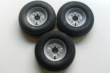 3 X 4.80/4.00-8 400x8 Car Trailer Wheels & Tyres 4 Ply 8" Rim 4" PCD 480/400 8