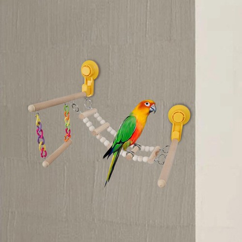 Suction cup wooden perch toy - cup,