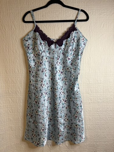 Vintage satin floral - floral, nightgown