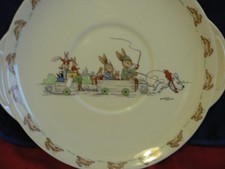 Royal Doulton Bunnykins BREAD and BUTTER/CAKE PLATE DOG CARRIAGE BARBARA VERNON