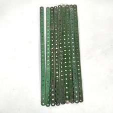 X9 Meccano 25 Hole Strips Green Vintage Construction Toys Joblot Bundle
