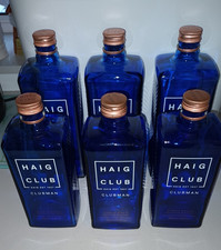 Haig Club Clubman Whisky Empty Blue Glass Bottle x 6 3xLTR & 3x70cl upcycling