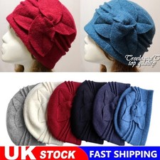 Women's Winter Vintage Elegant Wool Flower Felt Hat Ladies Cloche 100% Wool