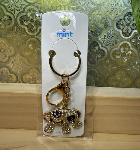 Mint rhinestone elephant - rhinestone,