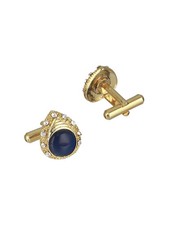 Blue Sapphire & Diamond Teardrop 18K Yellow Gold Over Cufflinks For Men Jewelry