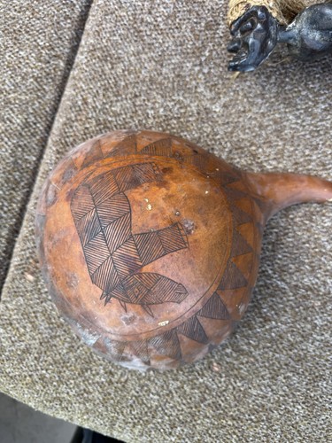 African decorated calabash - african,