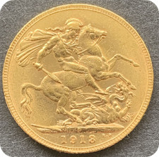 1913 Gold Sovereign Coin Perth