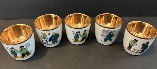 Czech hand painted gold - 5,