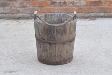 old vintage wooden rice bucket / well water/ planter / pot - FREE DELIVERY