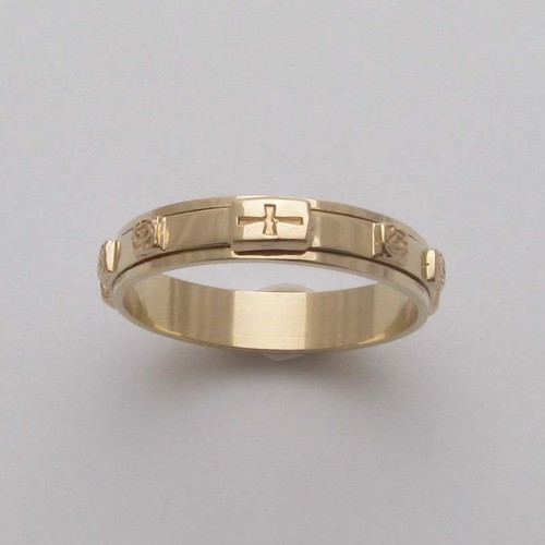 Rg75 rosary ring 14k - ,