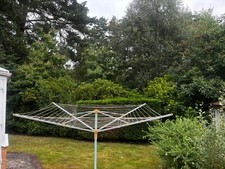 4 Arm Rotary Airer Outdoor Washing Line Clothes Dryer Free Ground Spike & Cover