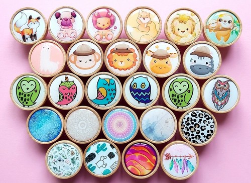 Printed wooden knobs - printed,