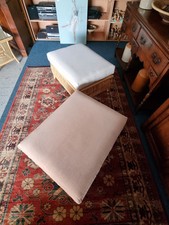 Bamboo Pair Of Pouffes  By Angraves of Leicester 