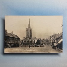 Stamford Postcard 1931 Real Photo Lincolnshire All Saints Church Shop Fronts