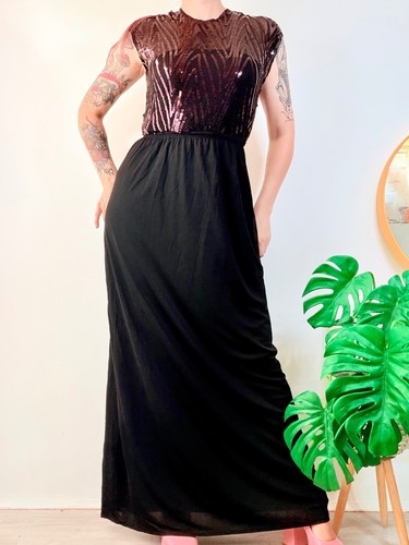 Vintage 1970s maxi dress with - 1970s,