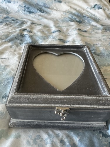 Grey wooden keepsake - keepsake, box