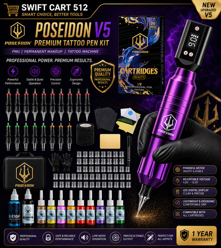 Poseidon premium tattoo - premium, pen