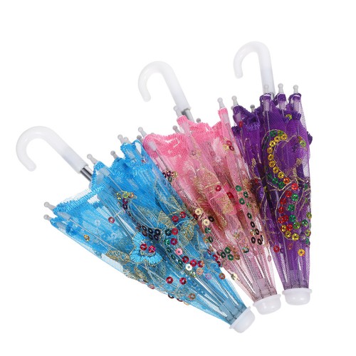 3pcs mini embroidery - embroidery, umbrella