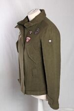 Post Card Italy Wool Coat Green Quilt Lined Winter Apes - Ski - Military - VGC!