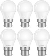 Dimmable B22 Light Bulbs Sylvania Mini Globe Frosted, 5.6W, 470LM - 6 Pack