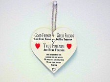 'Good Friends' Wooden Heart