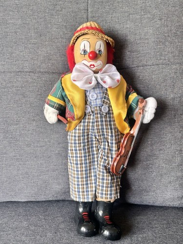 Vintage clown doll violin - clown,