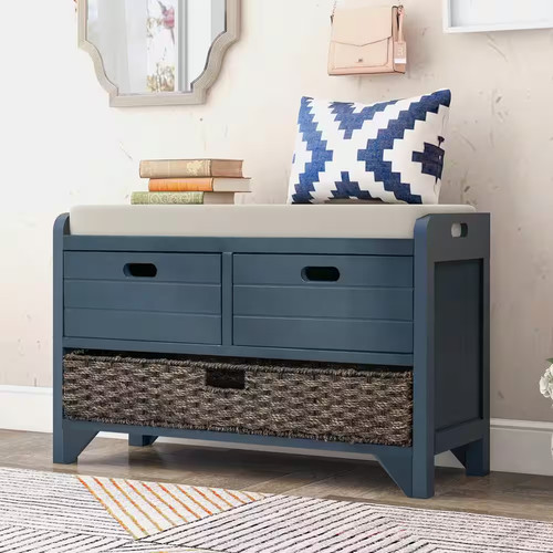 Navy blue storage bench - navy,