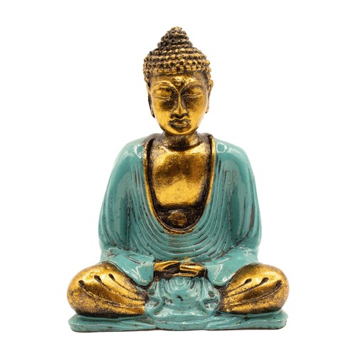 Teal gold buddha - gold,