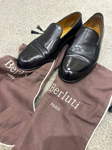 Berluti men black leather - black,