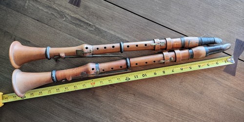 Pair antique boxwood clarinets - pair,